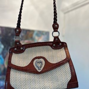 MC Brand “ Brighton like” Rattan/croco leather Handbag Like New